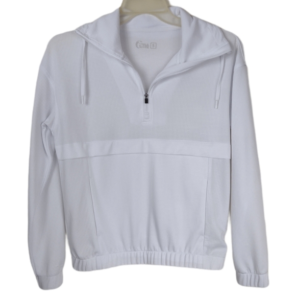 ZYIA Jackets & Blazers - ZYIA activeSmall White quarter zip kangaroo jacket
